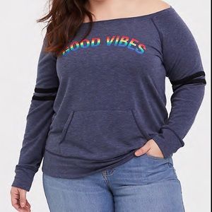 Torrid off-the-shoulder sweatshirt
